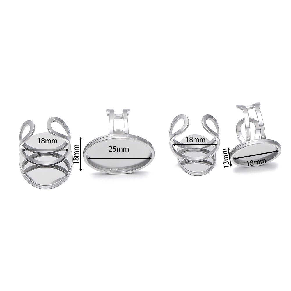 5개/세트 스테인리스 스틸 오픈 링 세팅 오벌 베이스  - Jewelry Making Ring Tool 리뷰 및 가격