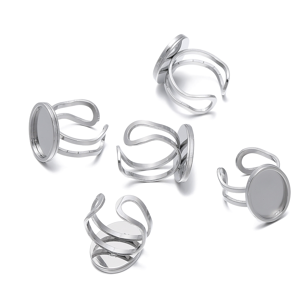 5개/세트 스테인리스 스틸 오픈 링 세팅 오벌 베이스  - Jewelry Making Ring Tool 리뷰 및 가격