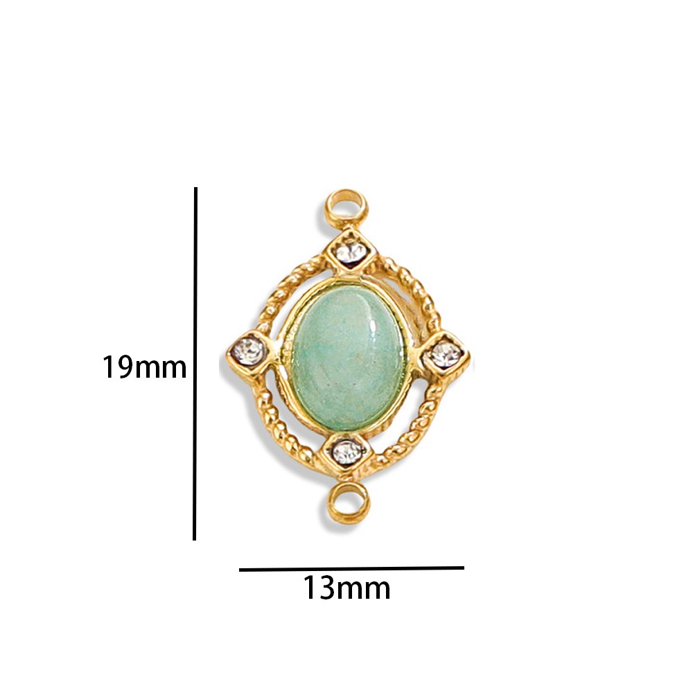 1개 빈티지 에나멜 천연석 스테인리스 스틸 골드 참 D - Jewelry Making With Stones 리뷰 및 가격