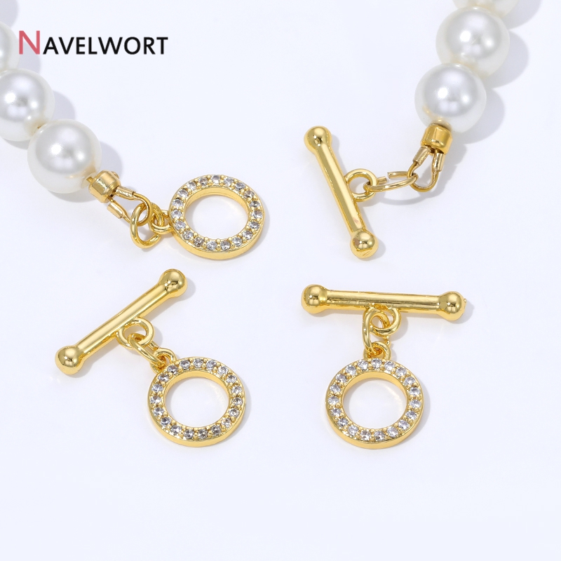 18K 금도금 황동 지르콘 인레이드 OT 클래스프 커넥 - Jewelry Making Gold 리뷰 및 가격