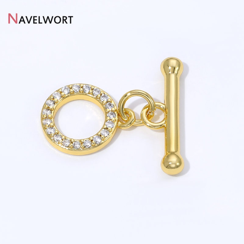 18K 금도금 황동 지르콘 인레이드 OT 클래스프 커넥 - Jewelry Making Gold 리뷰 및 가격